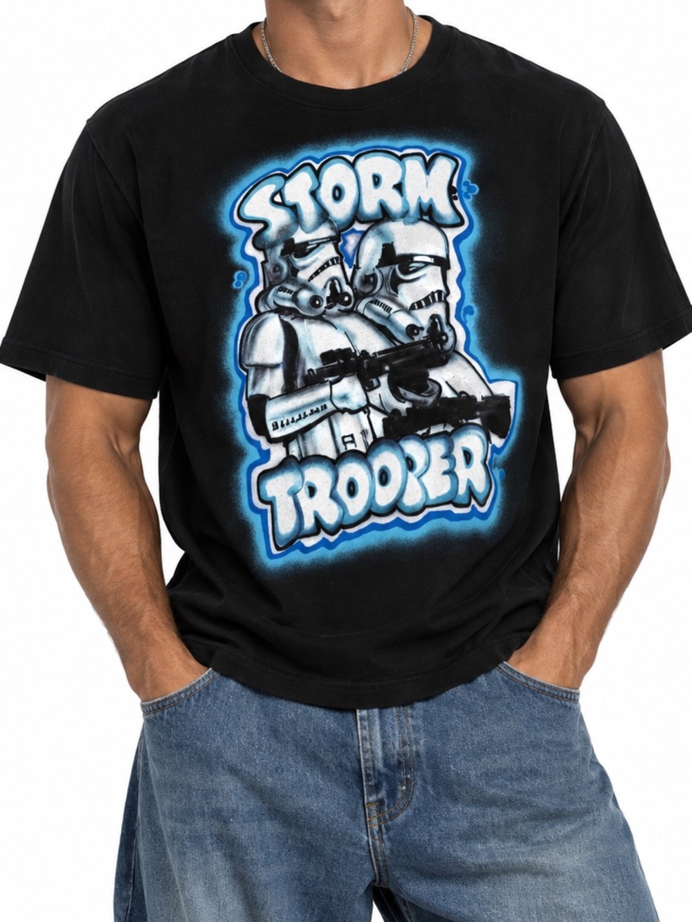 Star Wars Shirt Tee Storm Trooper Phade Black
Small Geekcore Nerdcore